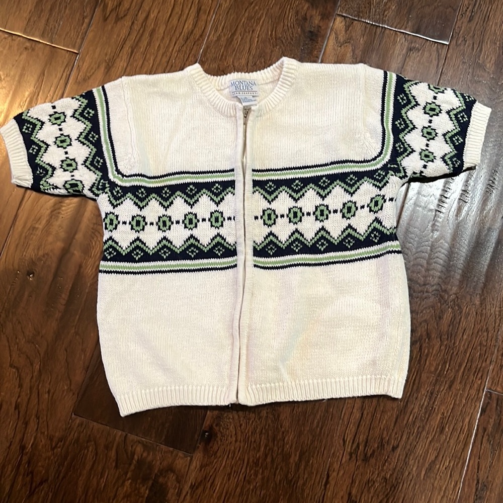 Vintage Montana Blues zip up cardigan sweater